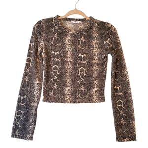 Zara Snakeskin Super Soft Knit Top Size Small